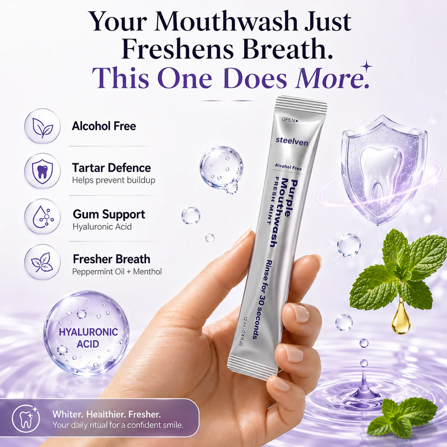 Purple Color-Correcting Mouthwash - Teeth Whitening