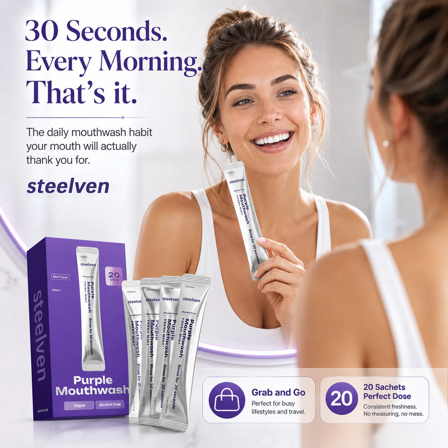 Purple Color-Correcting Mouthwash - Teeth Whitening