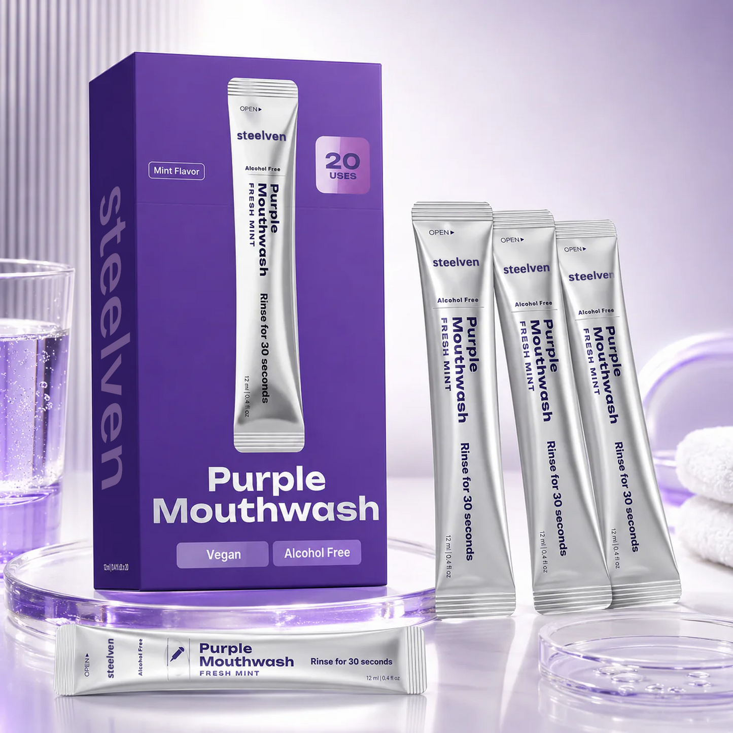Purple Color-Correcting Mouthwash - Teeth Whitening
