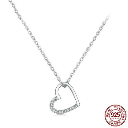 Heart-shaped Plated White Gold Necklace